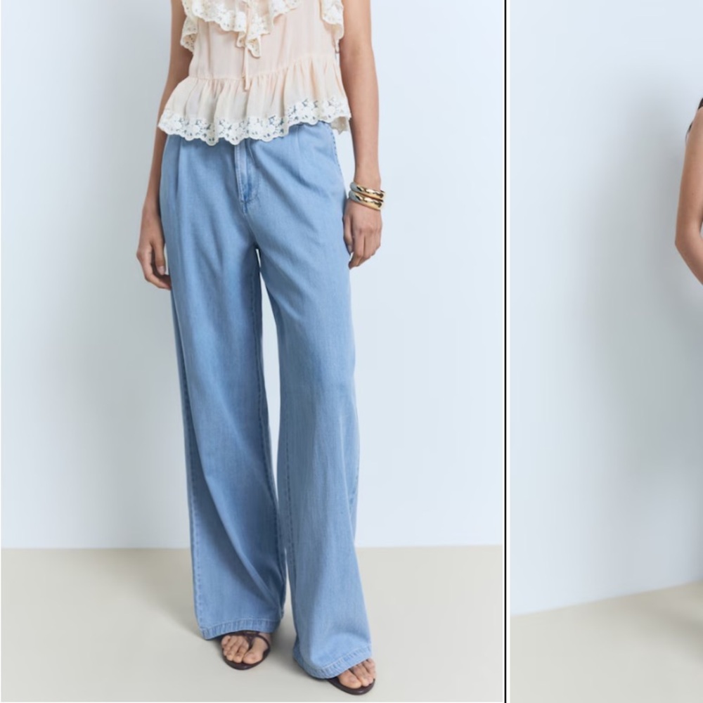 NWT, Mango Wide-Leg Lytell Pants w Pleats